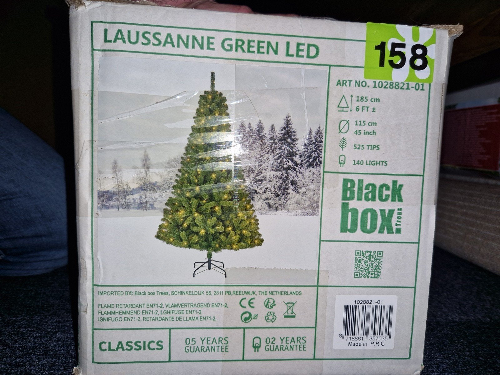 kerstboom met verlichting H185cm B115cm, Diversen, Ophalen, Gebruikt