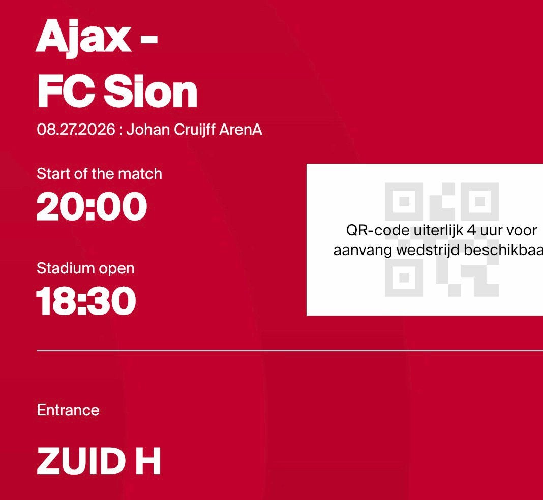Ajax Sion F side, Eén persoon