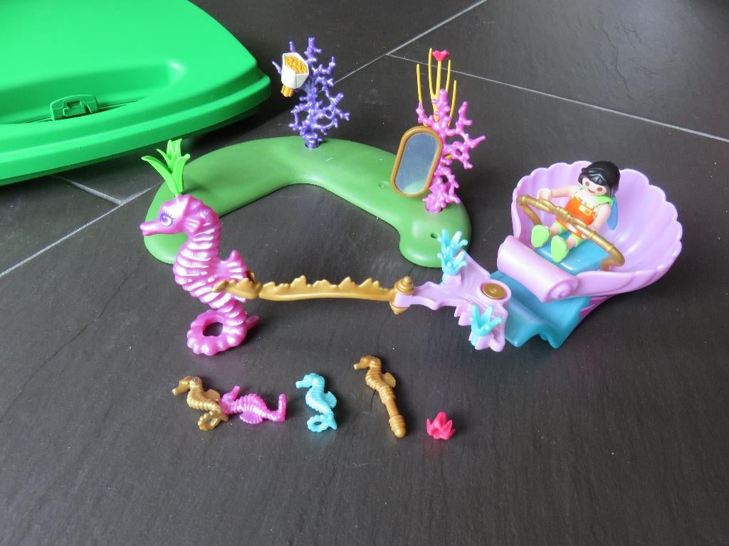 Playmobil zee koets met zeepaardje., Kinderen en Baby's, Speelgoed | Playmobil, Ophalen of Verzenden, Gebruikt