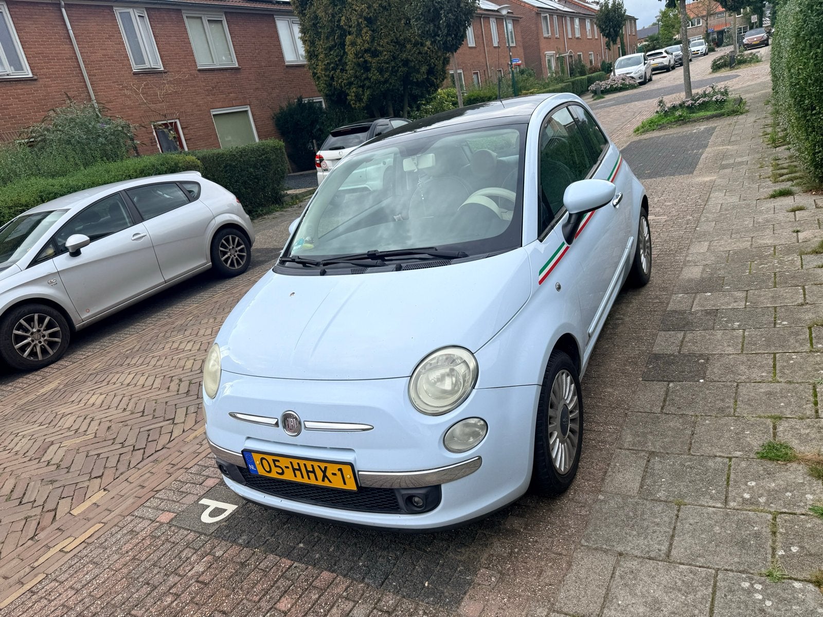 Fiat 500 1.4 16V 73KW C 2008 Blauw, Auto's, Voorwielaandrijving, Stof, 31 €/maand, 4 cilinders