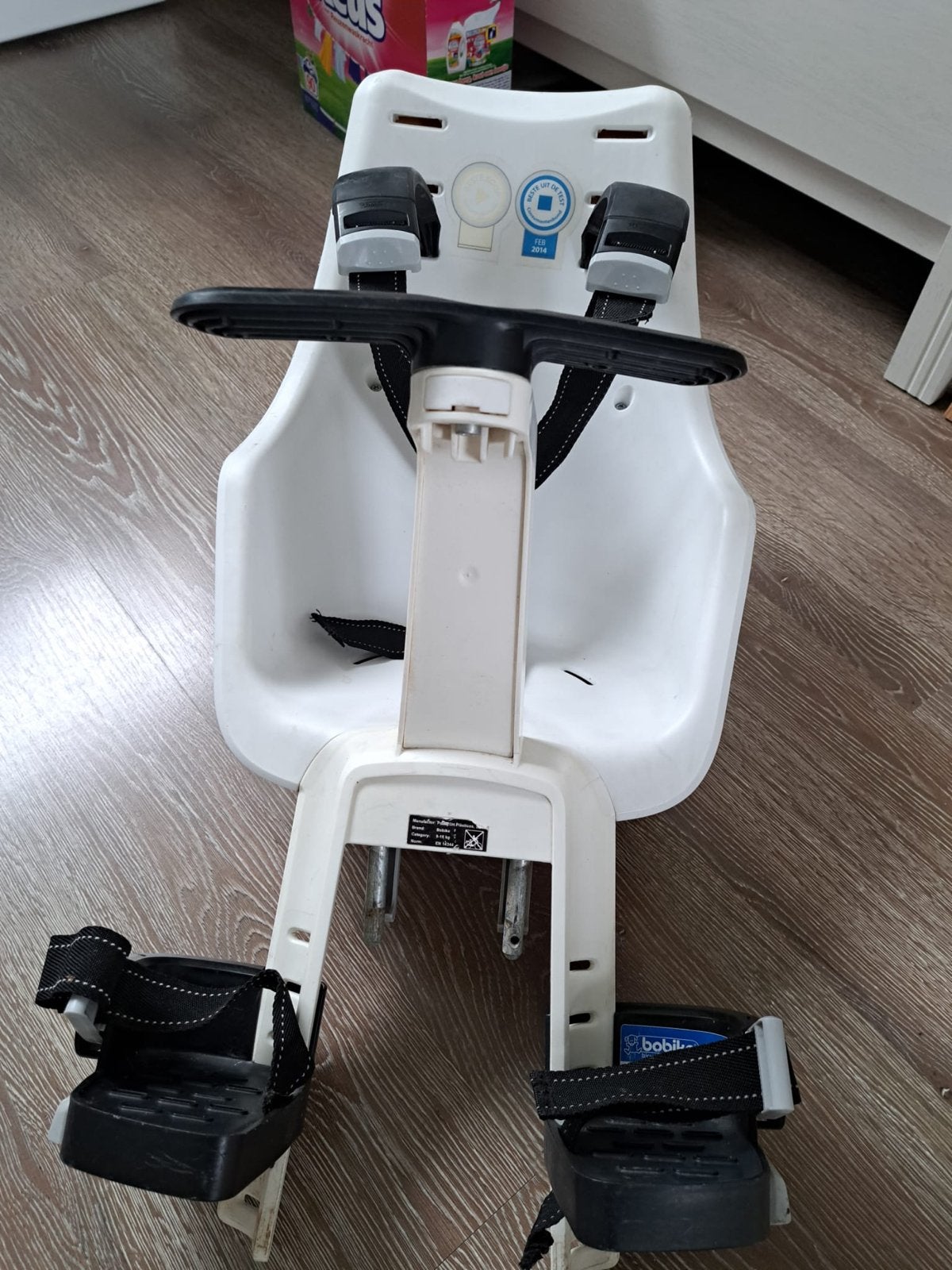Bobike Mini Exclusive Voorzitje - Wit/Bruin, Ophalen, Gebruikt, Voetsteuntjes, Voorzitje