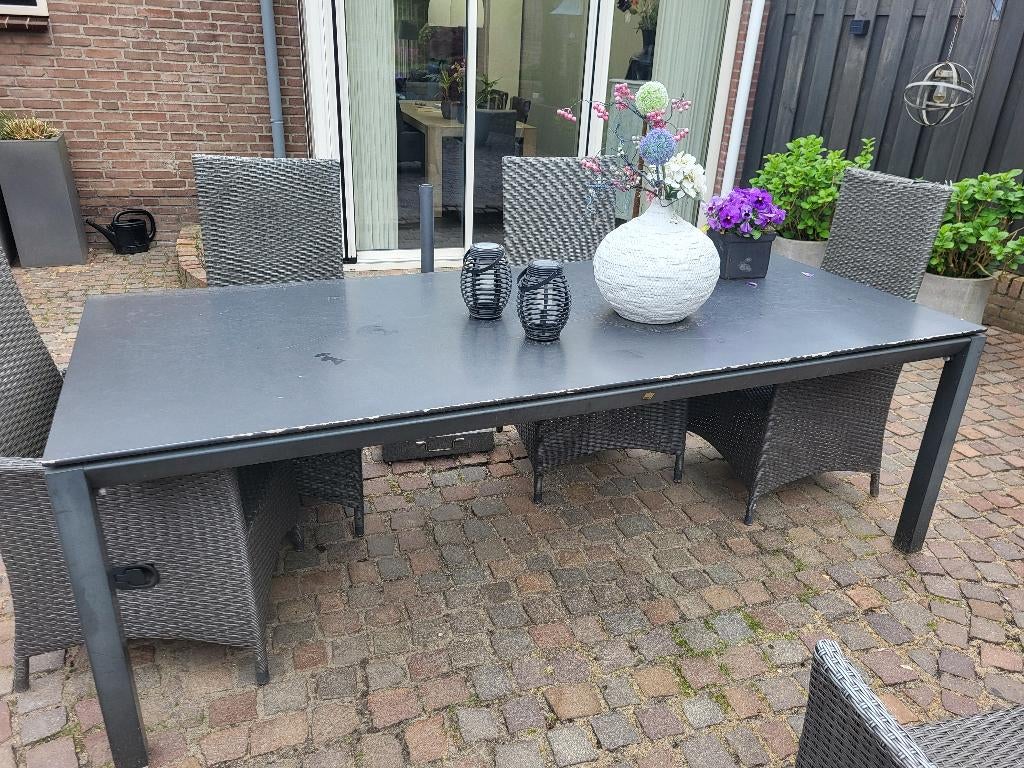Tuintafel, Tuin en Terras, Tuintafels, Ophalen, Gebruikt, Rechthoekig, Aluminium