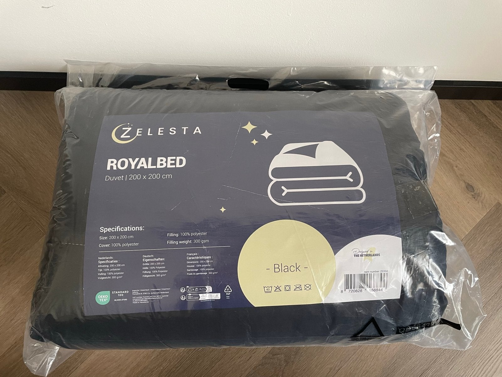 Zelesta Royalbed Dekbed Zwart 200x200 cm, Zwart, Ophalen of Verzenden, Deken of Dekbed, Overige merken