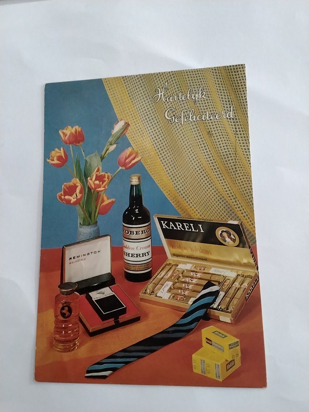 Vintage Ansichtkaart: Hartelijk Gefeliciteerd met Cadeaus, Verzamelen, Ophalen of Verzenden