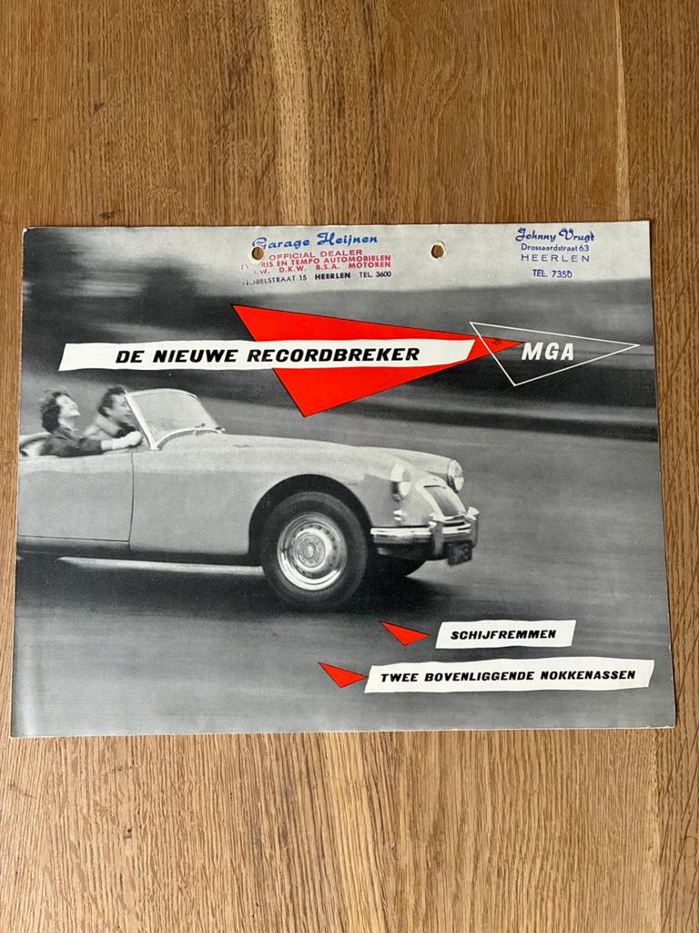 MGA brochure 6/58, Ophalen of Verzenden, Zo goed als nieuw, Overige merken