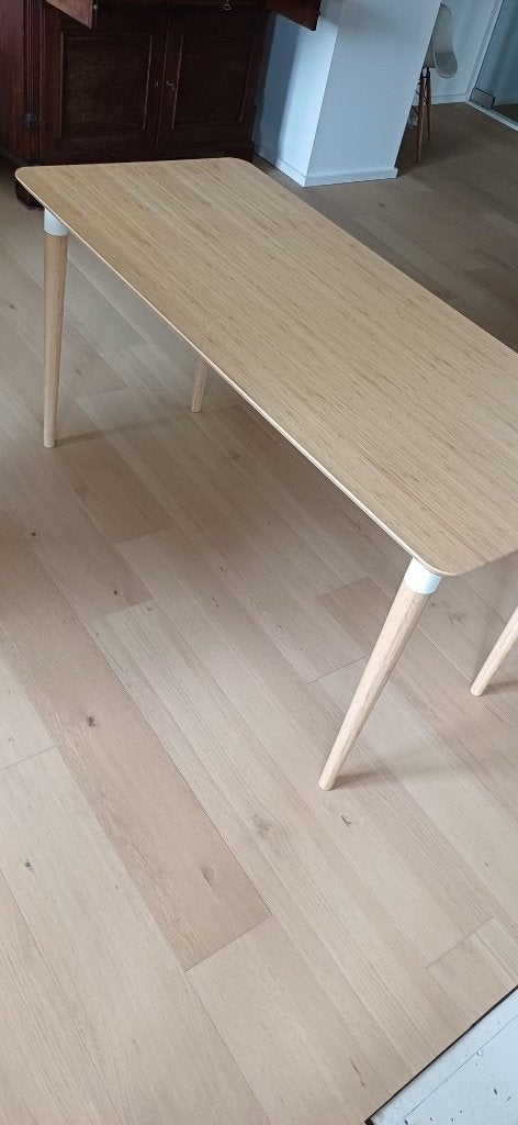 ANFALLARE Tafelblad met 4 HILVER poten, bamboe, 140x65 cm, Huis en Inrichting, Bureaus, Ophalen, Demontabel, Scandinavisch, 65 cm