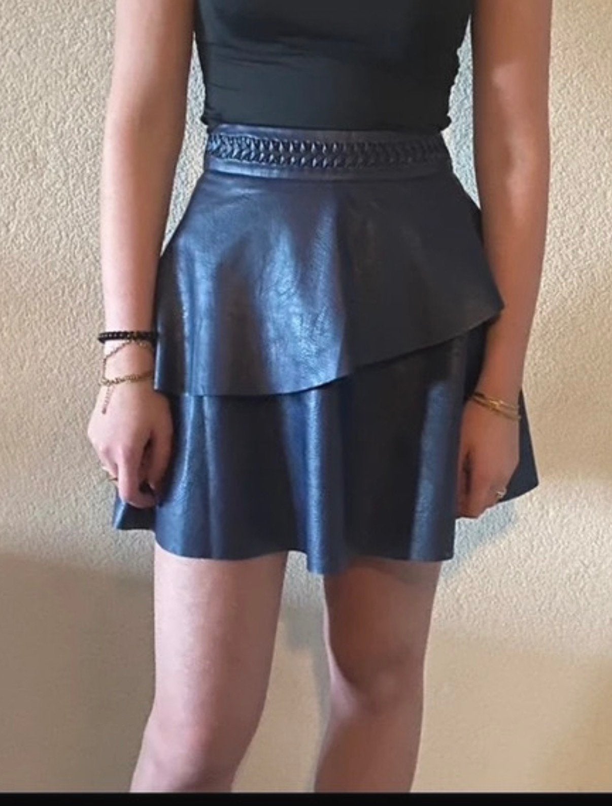 Nikkie paars/blauwe leren rok maat 32/ XXS NIEUW, Paars, Nieuw, Ophalen of Verzenden, Maat 34 (XS) of kleiner