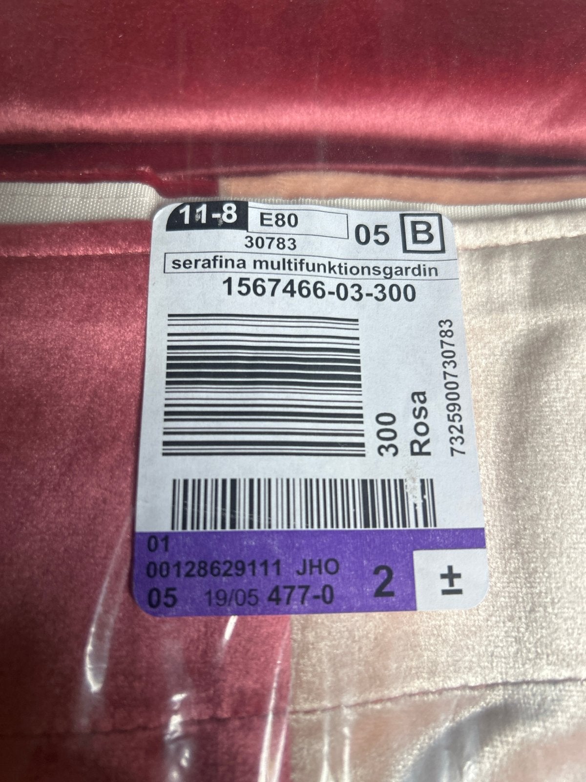 Serafina velour gordijnen- met ringen. 300 H/B 140 per deel, Met ringen, Ophalen of Verzenden, Zo goed als nieuw, Gordijn