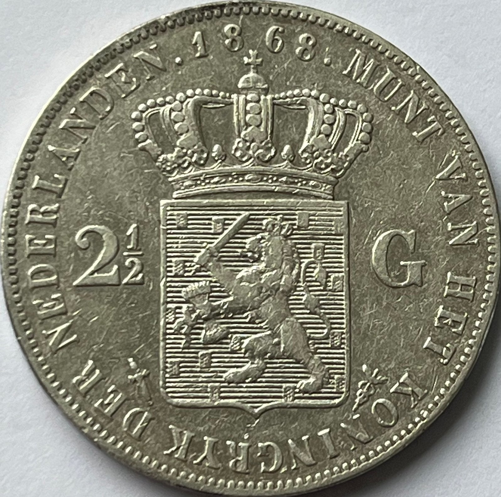 Zilveren rijksdaalder 1868, Postzegels en Munten, Koning Willem III, Zilver, Ophalen of Verzenden, Losse munt