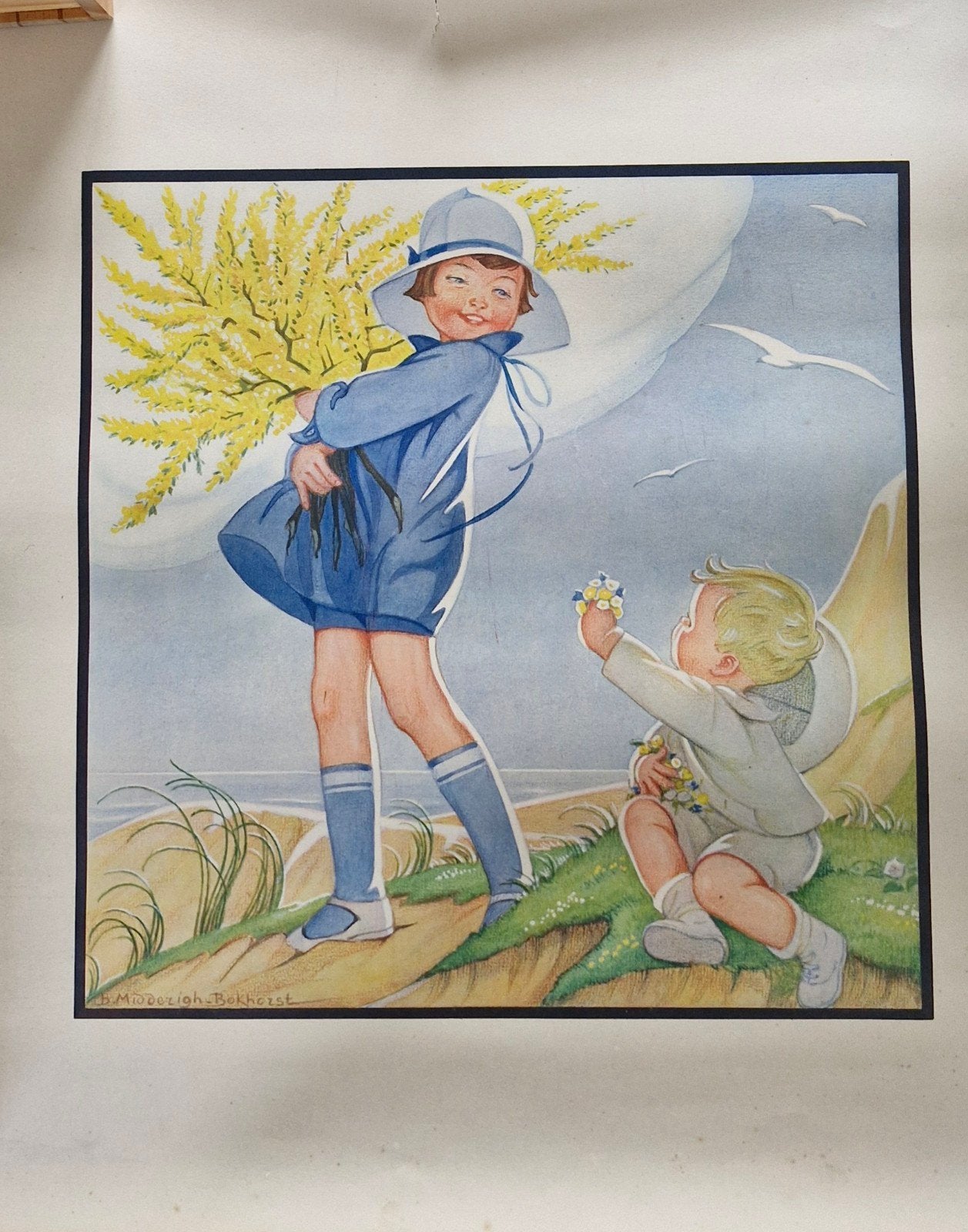 Nostalgische Kinderkamer Kleurenlitho B. Midderigh-Bokhorst, Ophalen of Verzenden