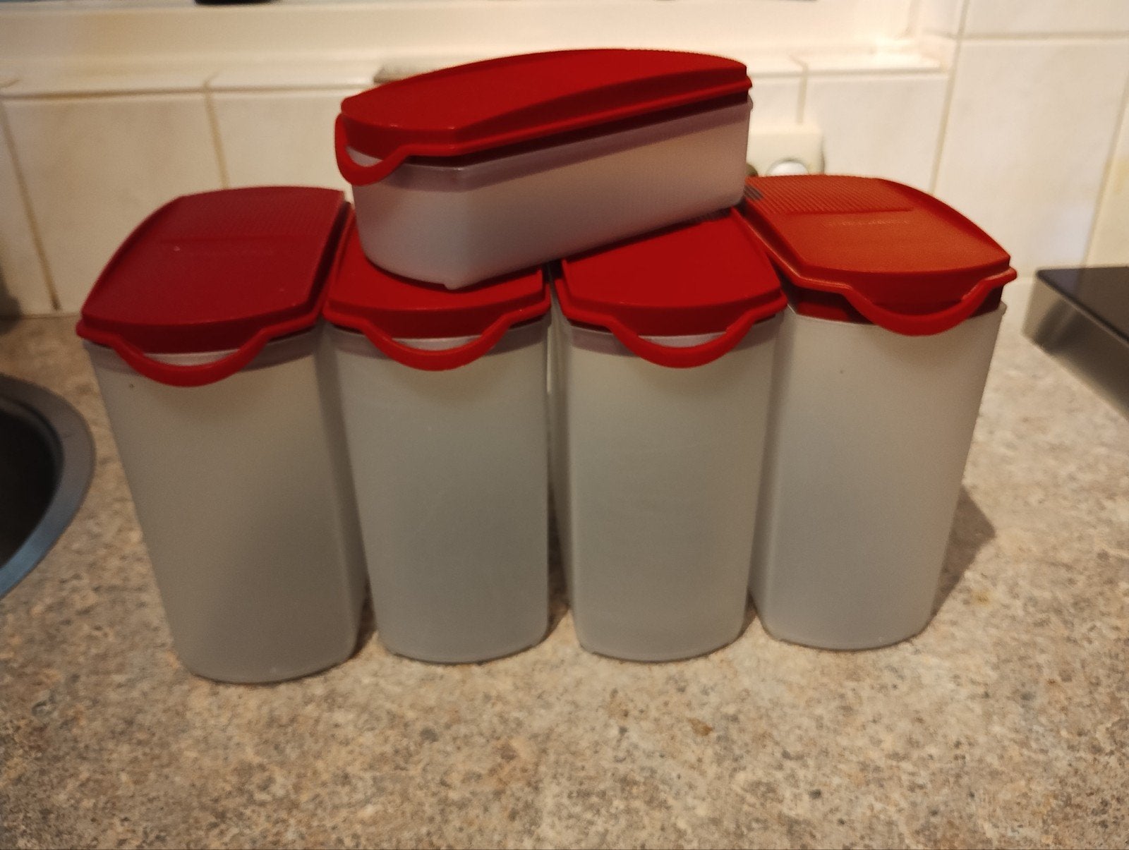 set van tupperware ruimtespaarders met klepdeksel, Ophalen of Verzenden, Overige typen