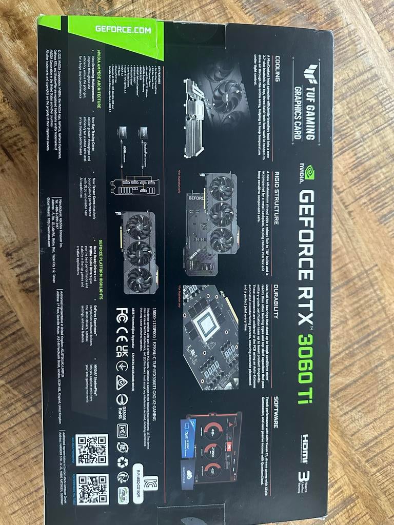 ASUS TUF Gaming GeForce RTX 3060 Ti OC Edition, Computers en Software, Videokaarten, HDMI, GDDR6, PCI-Express 4, Ophalen of Verzenden
