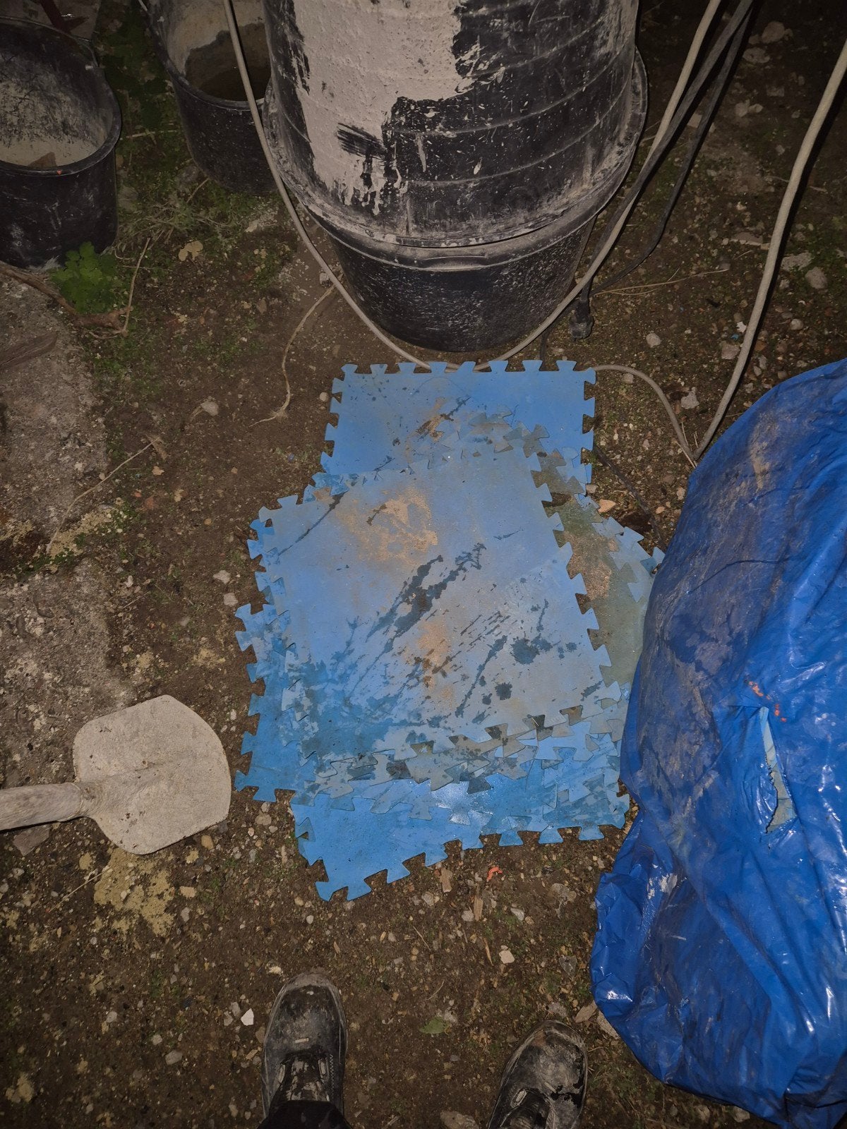 Gebruikte blauwe puzzelmatten, Ophalen, Gebruikt