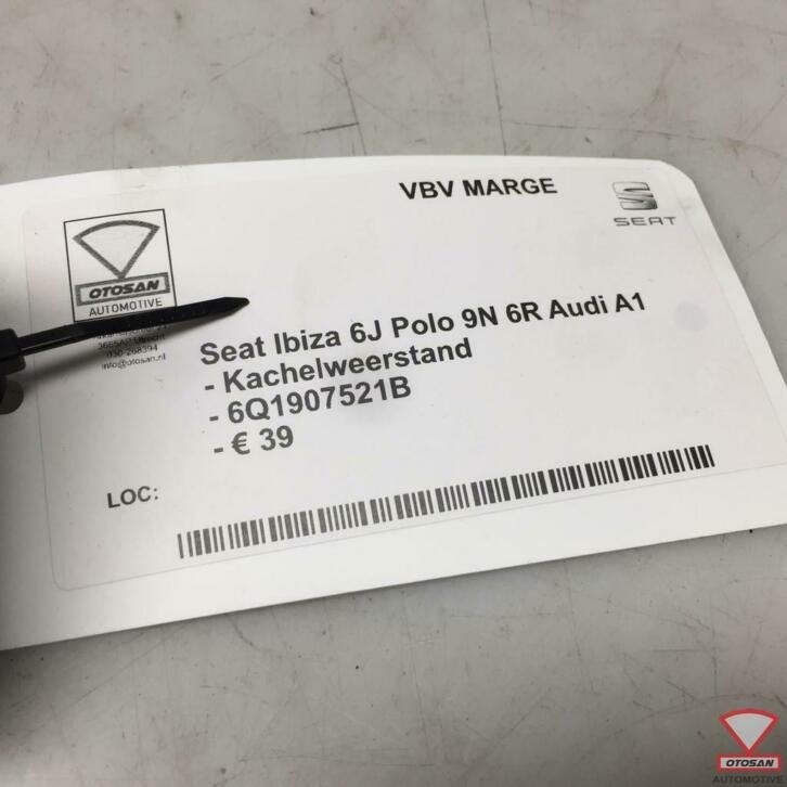 seat ibiza 6j polo 9n 6r a1 vag kachelweerstand 6q1907521b, Gebruikt, Autovia A-2, Km 585 585
08760  Martorell, ES, Ophalen of Verzenden
