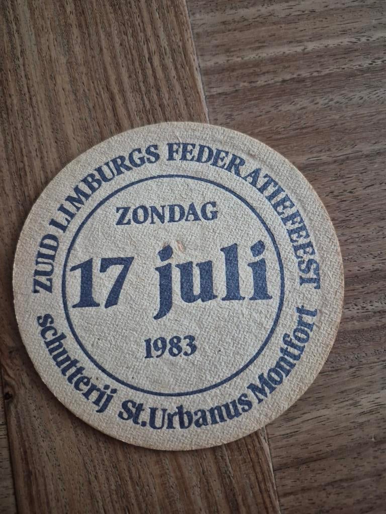 Vintage Bierviltje Zuid Limburgs Federatiefeest 1983, Ophalen of Verzenden