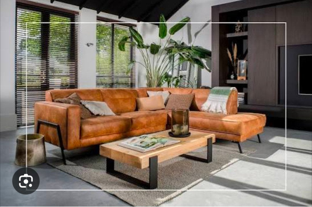 Hoekbank Vicq Colorado Cognac L60 - Table du Sud, 250 tot 300 cm, Gebruikt, Hoekbank, Ophalen of Verzenden