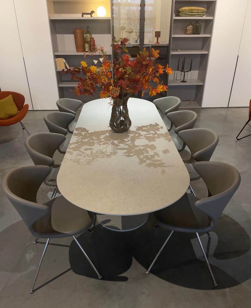 Metaform Orfis plat ovalen tafel in Keramiek 280 x100 x75cm, Overige materialen, Rechthoekig, Nieuw, 200 cm of meer