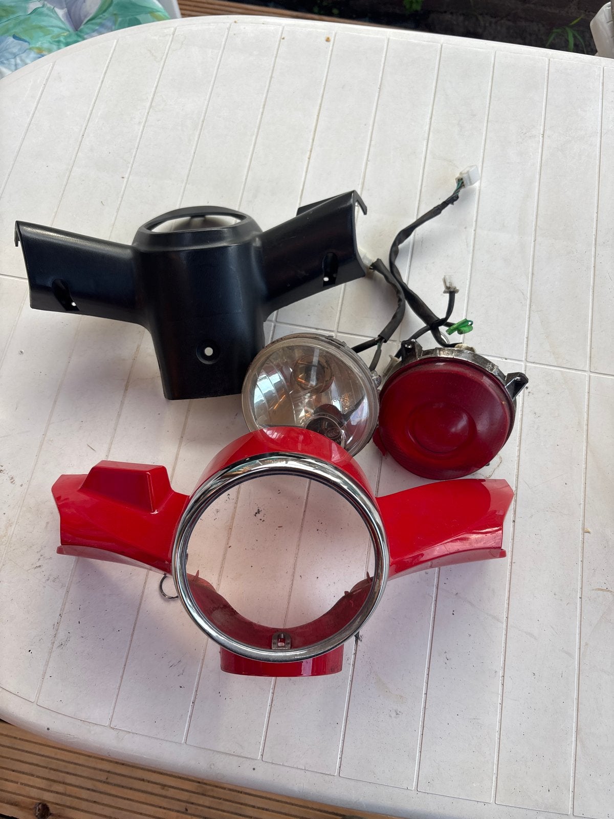Koplamp en achterlicht set voor scooter/brommer, Ophalen of Verzenden, Gebruikt, Koplamp, Overige merken