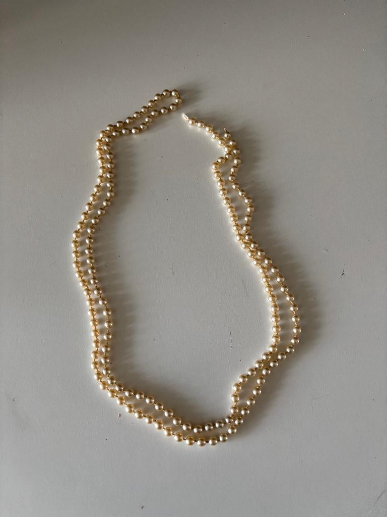 Ketting - parels, lang, Ophalen of Verzenden, Overige materialen