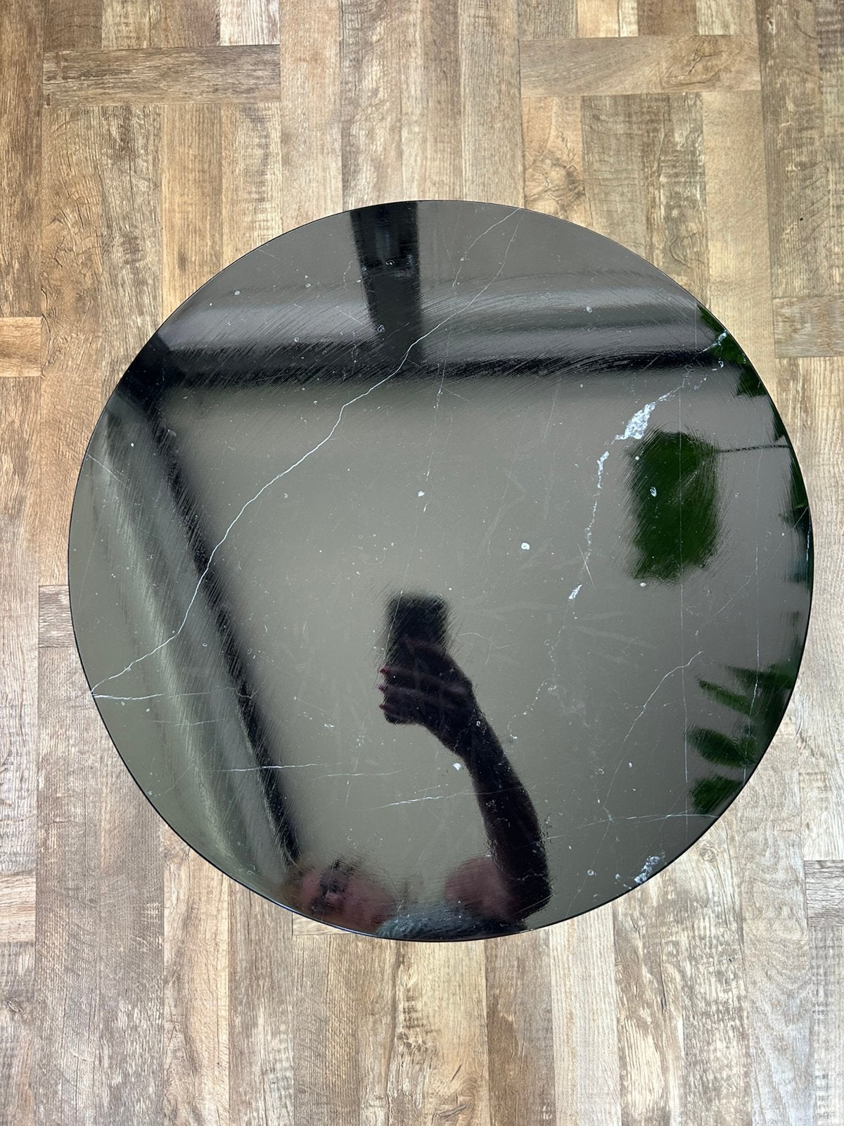 Marmeren bijzet /salon /planten tafel, Ophalen, Gebruikt, Rond, 75 cm of meer
