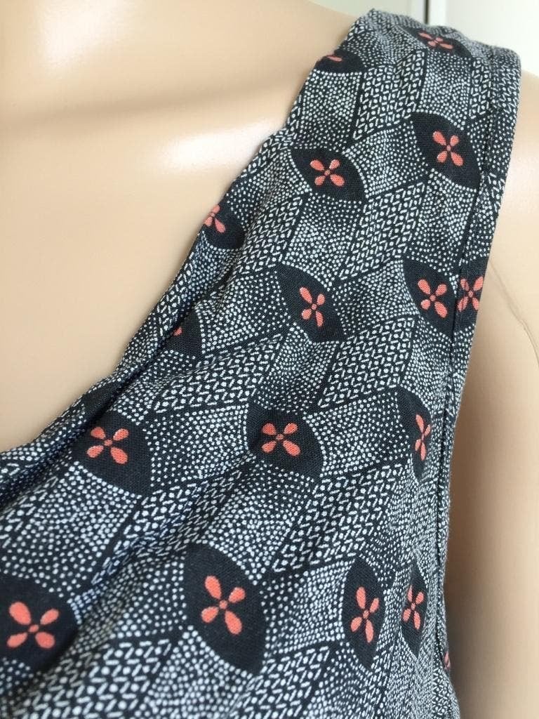B877 Pimkie: jurkje jurk tuniek Maat M=38-40 grijs/zwart/ora, Kleding | Dames, Maat 38/40 (M), Ophalen of Verzenden, Zo goed als nieuw