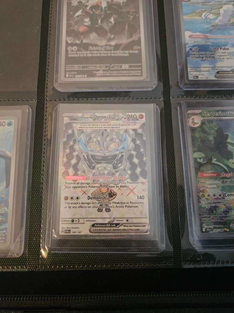 Pokemon Cornerstone Mask Ogerpon 199/167 Twilight Masquerade, Ophalen of Verzenden, Zo goed als nieuw, Losse kaart, Foil