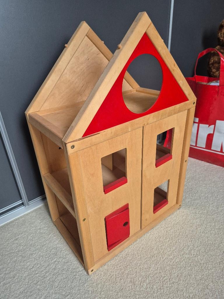 poppenhuis hout groot, Ophalen, Zo goed als nieuw, Poppenhuis