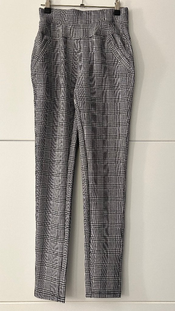 Zwart-witte geruite broek, Maat 38/40 (M), Zwart, Ophalen of Verzenden, Zo goed als nieuw