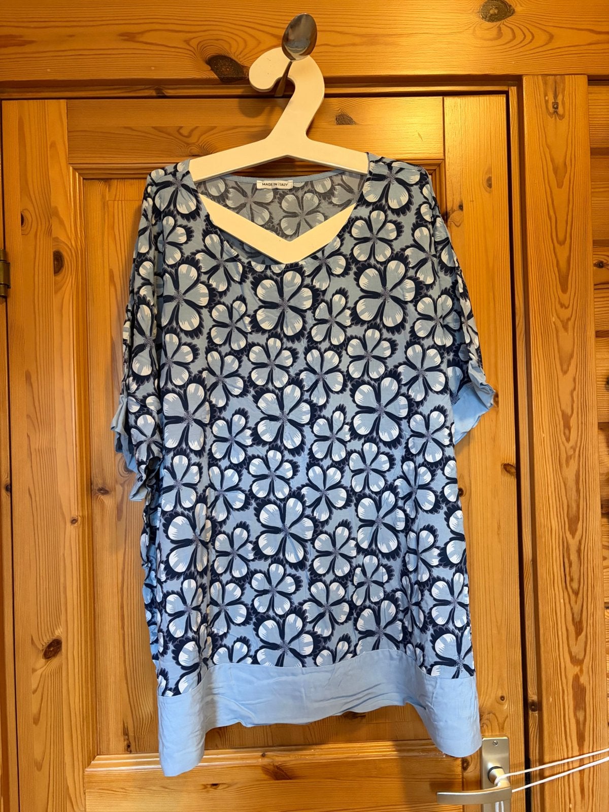 Top blauw made in italy oto 76 lengte 78, Kleding | Dames, Ophalen of Verzenden, Zo goed als nieuw, Blauw, Shirt of Top