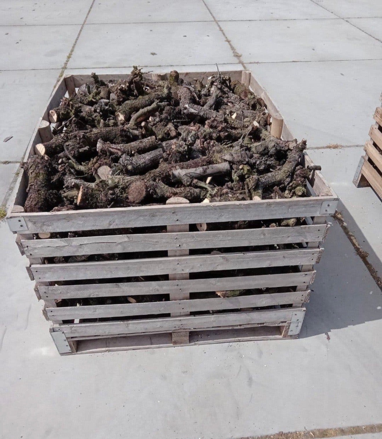 Foto 2 van 2 jaar gedroogd perenhout stammetjes, 0,8 kuub kachelklaar