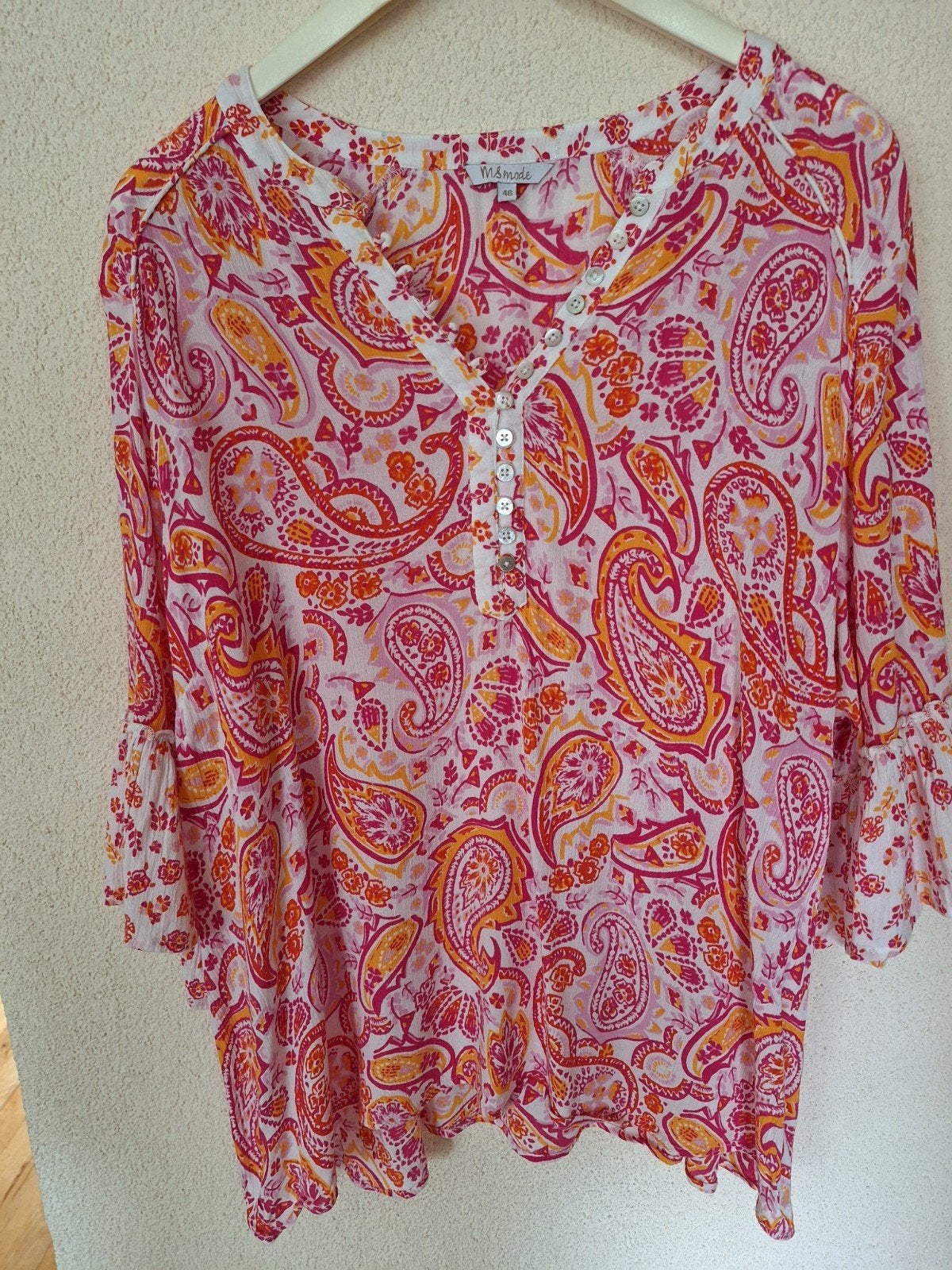 Fris zomer blousje van MS mode mt 44/46, Maat 46/48 (XL) of groter, Ophalen of Verzenden, Zo goed als nieuw, Korte mouw