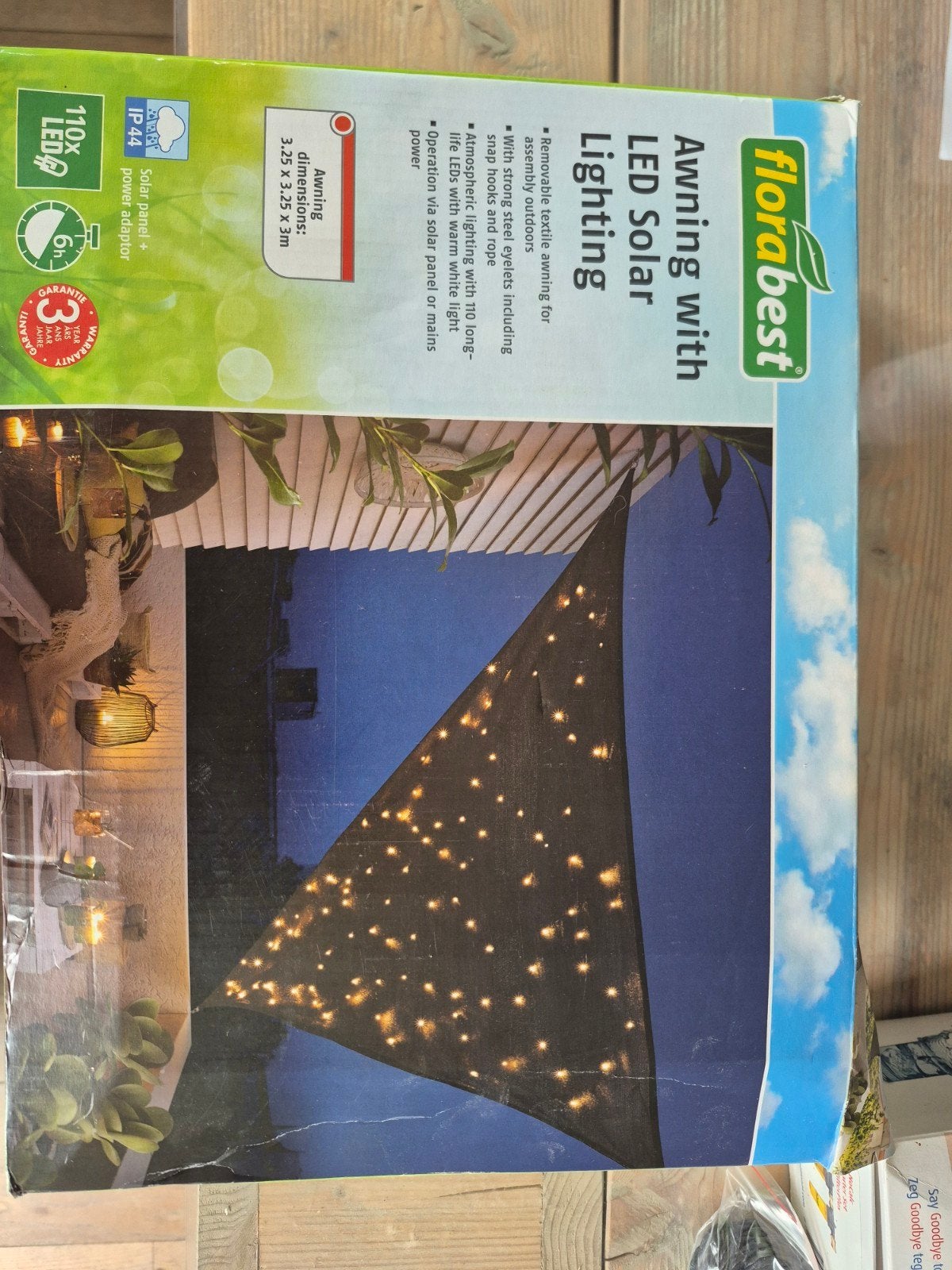 Florabest zonnedoek met led solar ( nieuw), Tuin en Terras, 150 tot 300 cm, Ophalen of Verzenden, Nieuw, Overige typen