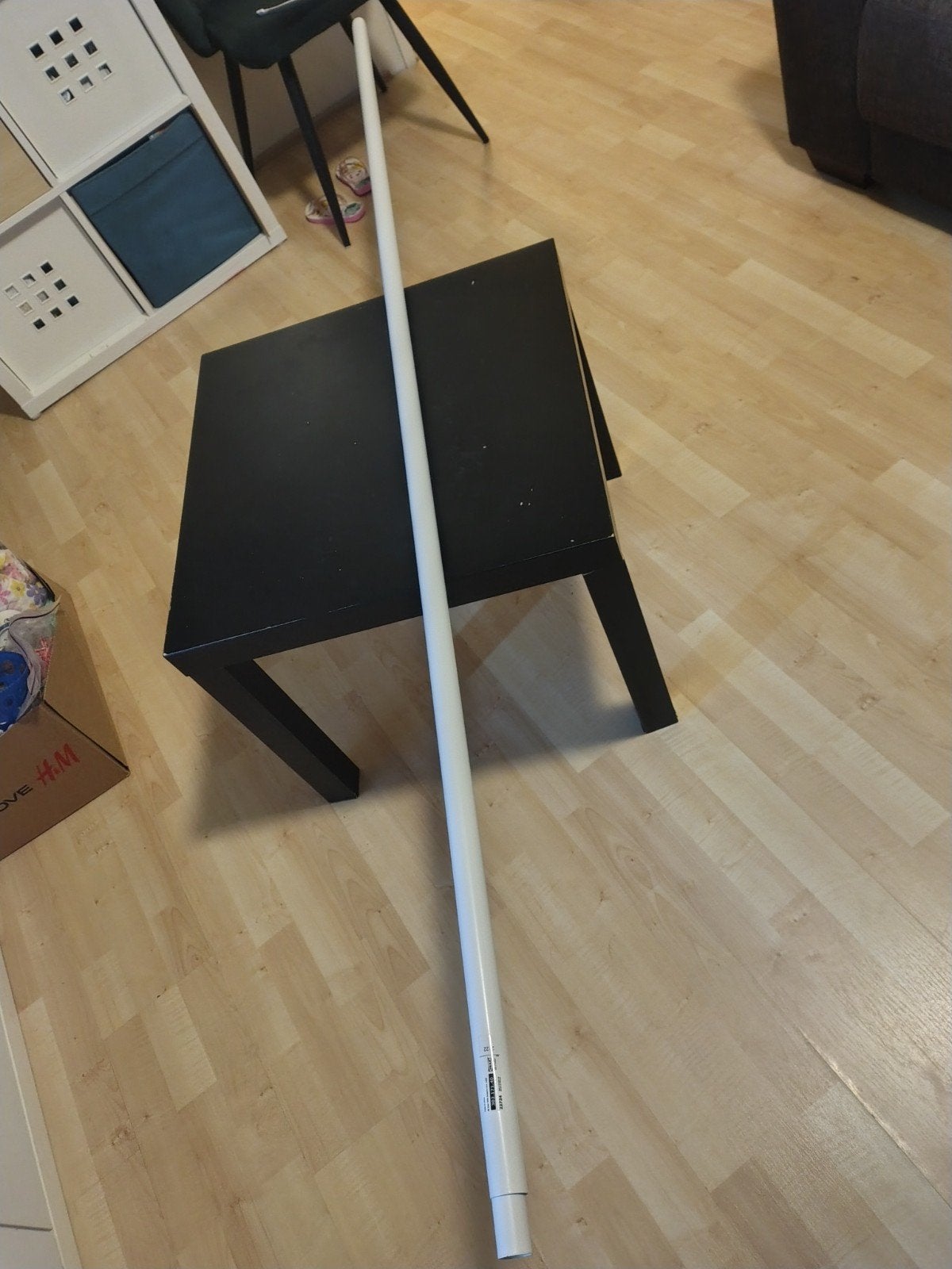 IKEA HUGAD Uitschuifbare Gordijnroede Wit 210-385 cm, Gebruikt, Ophalen of Verzenden, Wit, Metaal