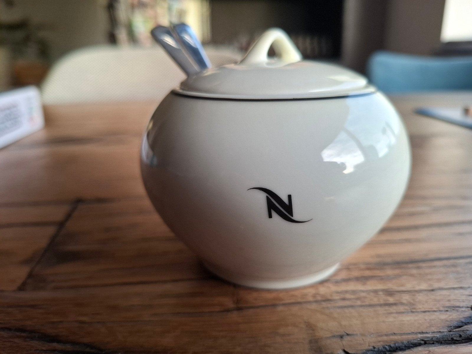 Nespresso suikerpotje (Apilco) met 2 lepeltjes, Overige typen, Ophalen of Verzenden, Zo goed als nieuw, Overige stijlen