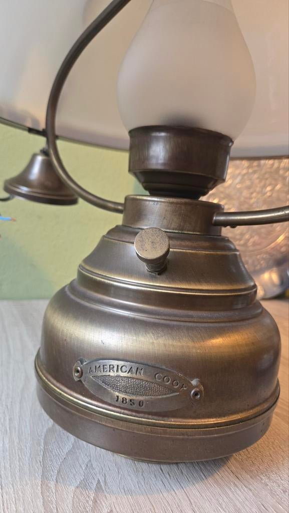 Retro American Coop 1850 hanglamp - elektrische olielamp, Antiek en Kunst, Antiek | Lampen, Ophalen