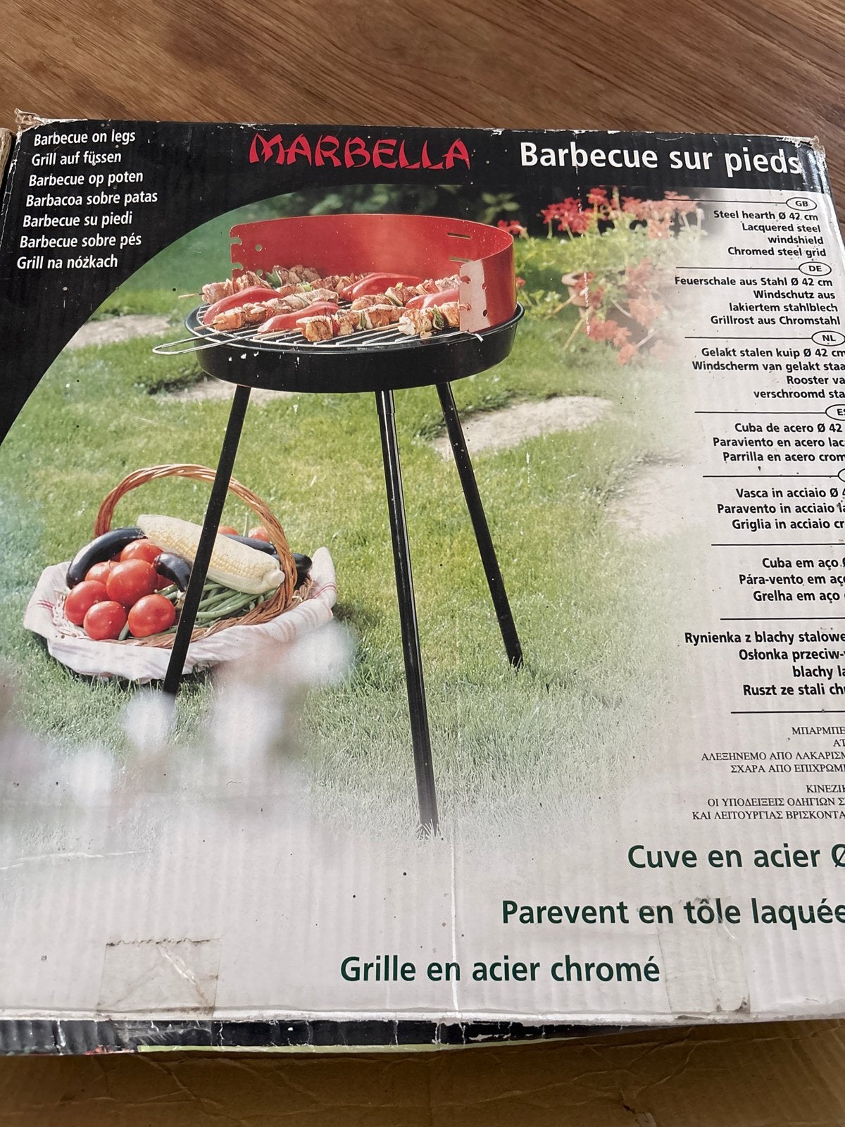 Marbella BBQ op poten - Ø 42 cm - Zo goed als nieuw in doos, Ophalen, Zo goed als nieuw