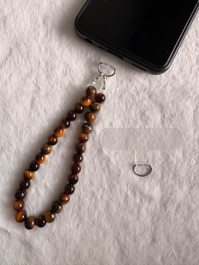 Tijgeroog Telefoonkoord Classic – 8 mm | 20 cm, Telecommunicatie, Ophalen of Verzenden, Nieuw, Telefoonhanger of Accessoire, Sony Ericsson