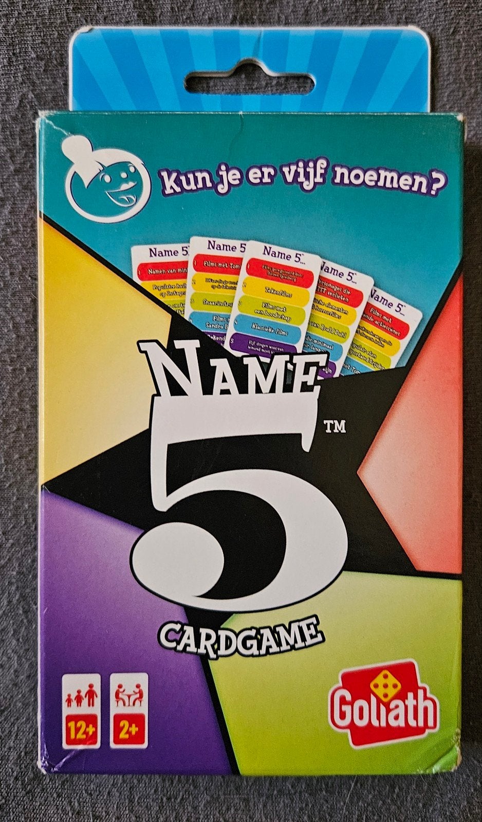 Name 5 Cardgame Goliath - Kun je er vijf noemen?, Vijf spelers of meer, Ophalen of Verzenden, Zo goed als nieuw, Goliath
