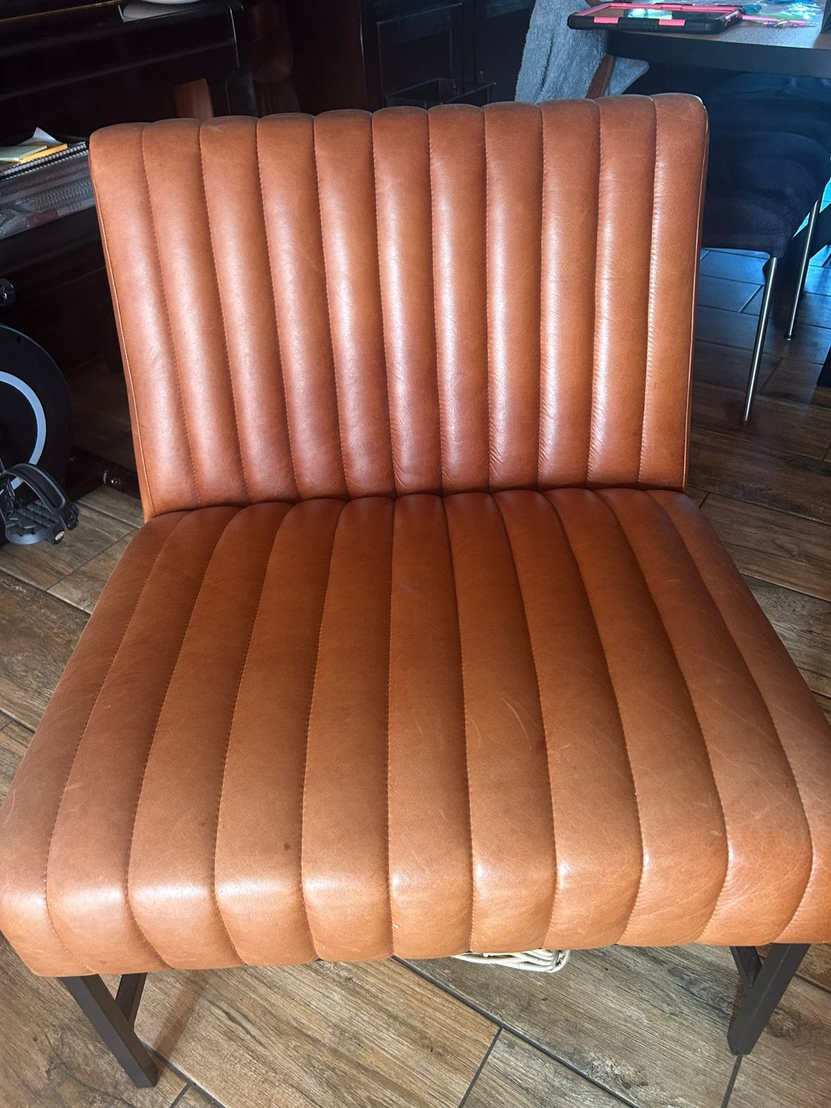 Leren fauteuil van Loods5, Huis en Inrichting, Ophalen, Minder dan 75 cm, Leer, Zo goed als nieuw