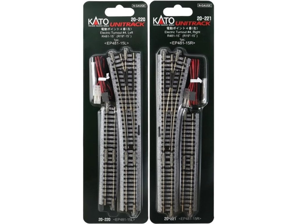 8 st Kato Unitrack 20-220 en 20-221 wissels, Overige merken, Gelijkstroom, Nieuw, Rails