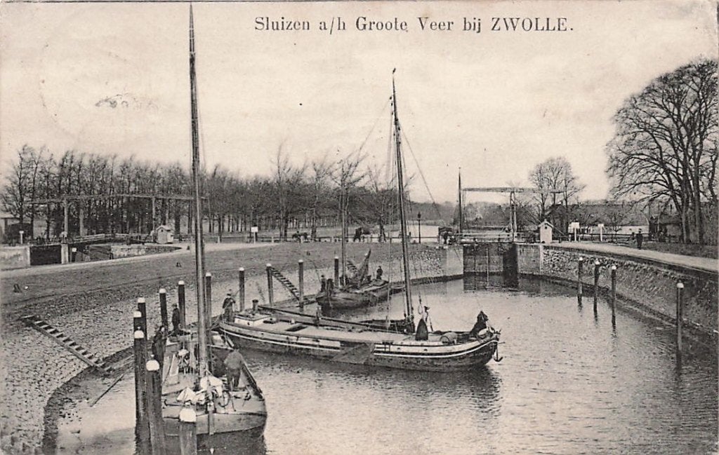 AZ798 Zwolle Sluis Grote Veer 1910 uitg. van Oers, Verzenden, Voor 1920, Gelopen, Overijssel