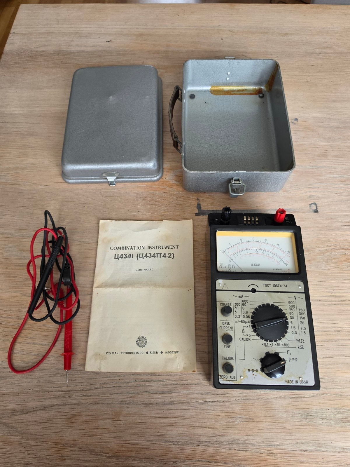 Vintage USSR multimeter Ц4341 / C4341 – werkend – compleet m, Ophalen of Verzenden, Multimeter