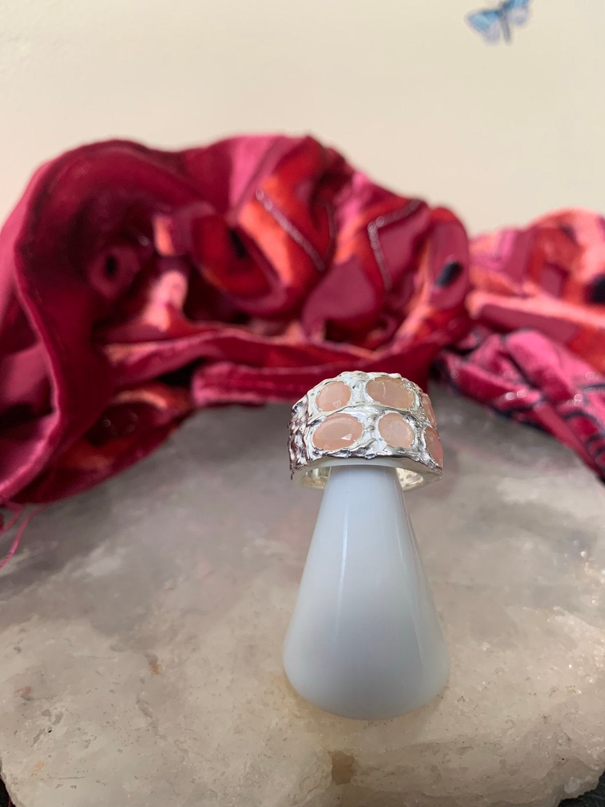 Maansteen roze beschermt geluk intuïtie meditatie harmonie, Sieraden, Tassen en Uiterlijk, Magnolia11, Nieuw, Ophalen of Verzenden