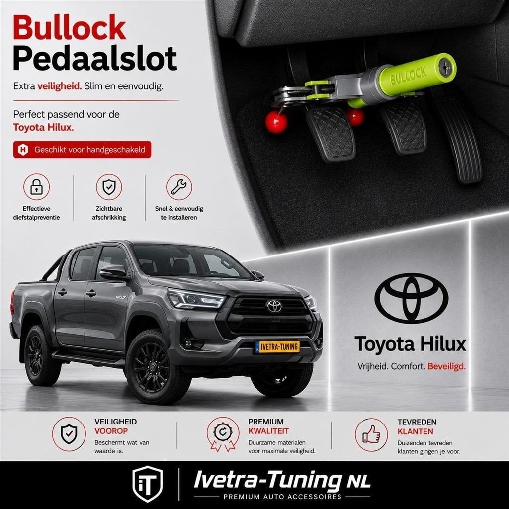 Pedaalslot Toyota Hilux | Beveiliging Toyota Hilux, Ophalen of Verzenden, Info@ivetra-tuning.nl | www.ivetra-tuning.nl, Ivetra-Tuning NL