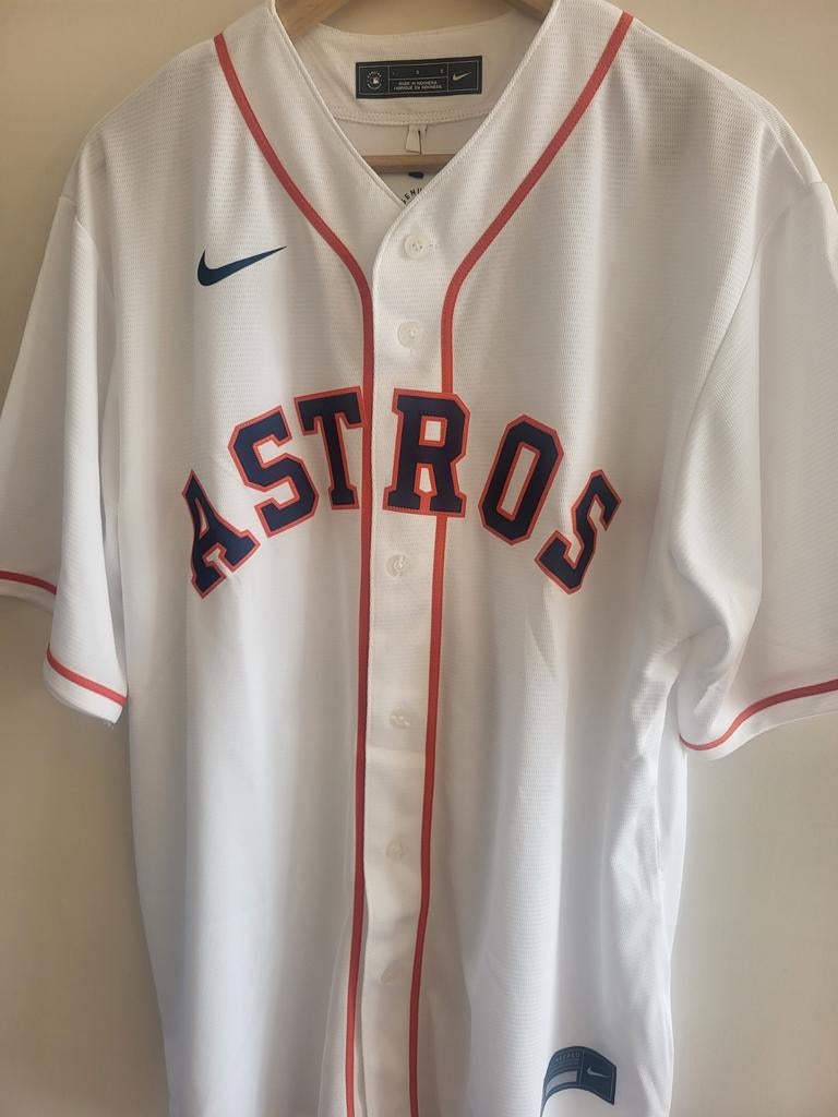 Origineel Nike Houston Astros MLB Honkbal Shirt Jersey, Maat 52/54 (L), Wit, Nike, Nieuw