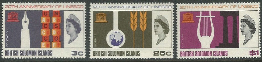 Br. SOLOMON Isl. 1966 UNESCO, Michel: 158-60, Postfris., Verzenden, Postfris