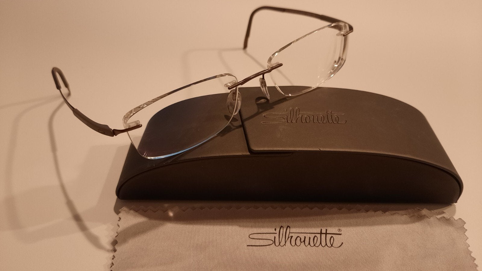 Silhouette Randloos Titanium Brilmontuur 4477 Bruin, Overige merken, Bruin, Ophalen of Verzenden, Zo goed als nieuw