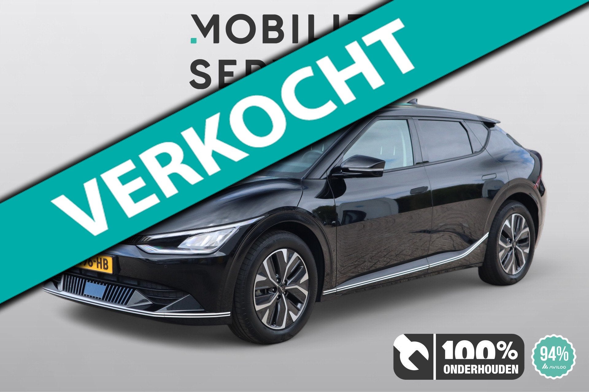 Kia EV6 Plus 77.4 kWh SOH94% Trekhaak Leder ACC Clima, Auto's, Achterwielaandrijving, Gebruikt, 211 min, Zwart