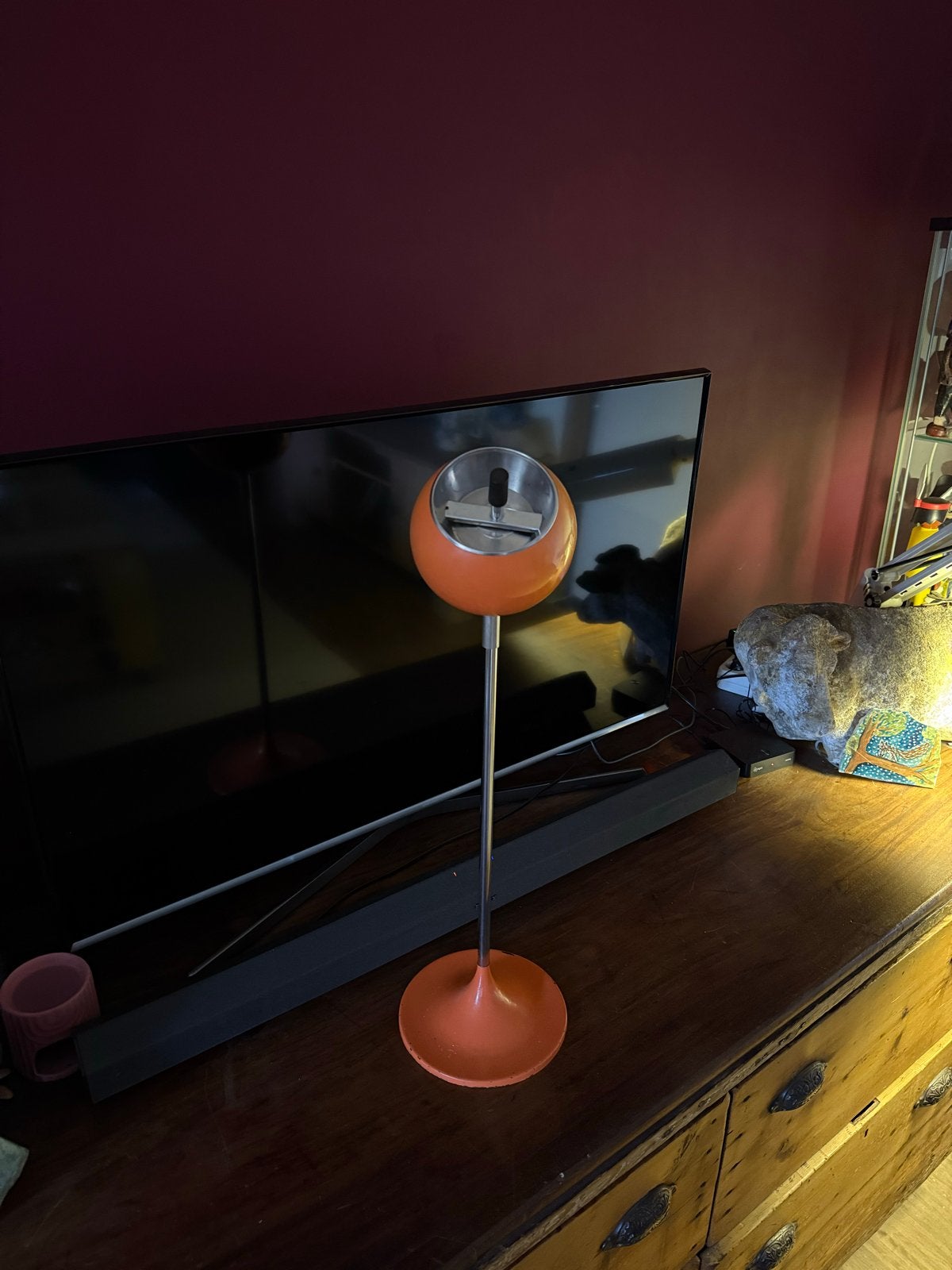 Vintage Space Age Oranje Eyeball Asbak - Retro Design, Antiek en Kunst, Ophalen