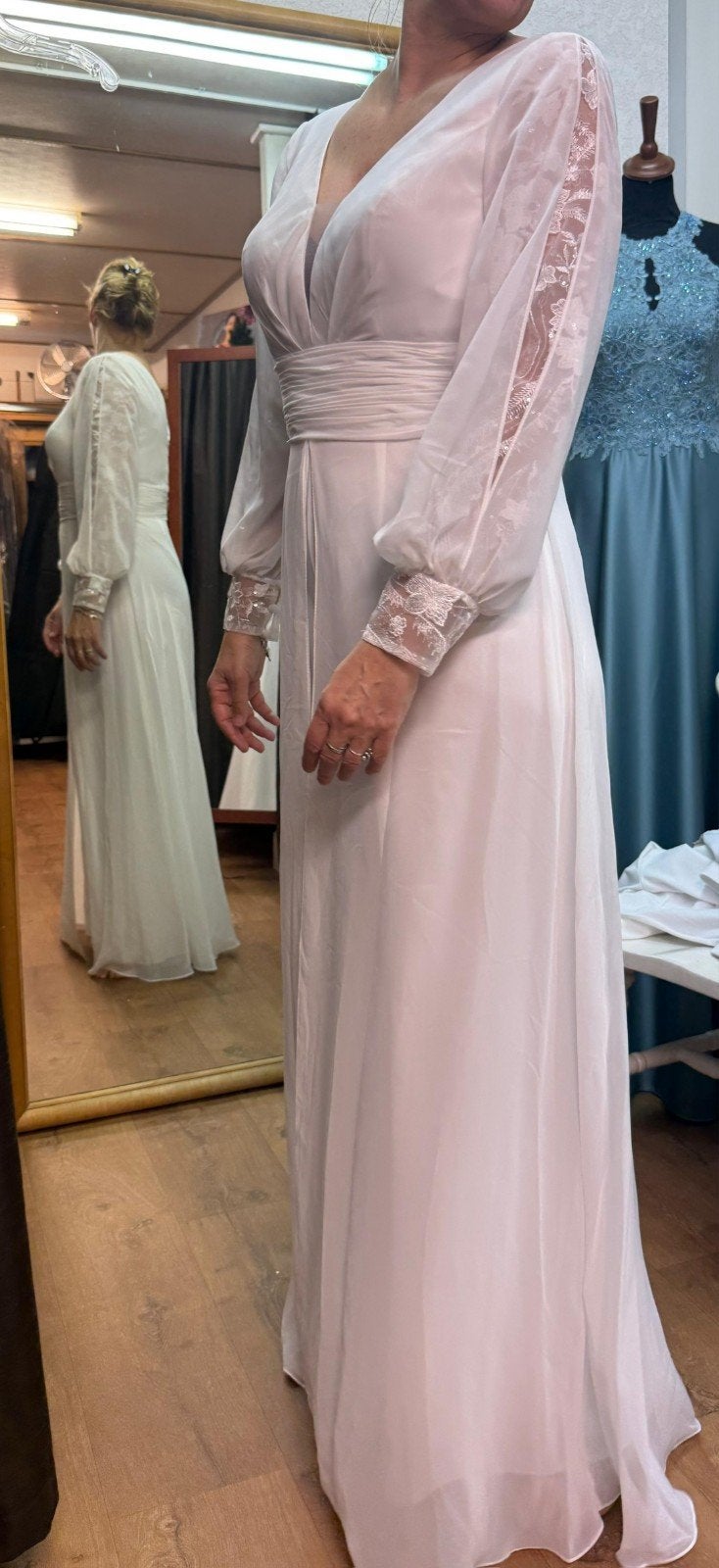 Elegante Ivoor Trouw jumpsuit met Kanten Mouwen, Trouwjurk, Overige kleuren, Verzenden, Nieuw